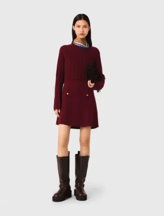 2-in-1 gebreide mini-jurk