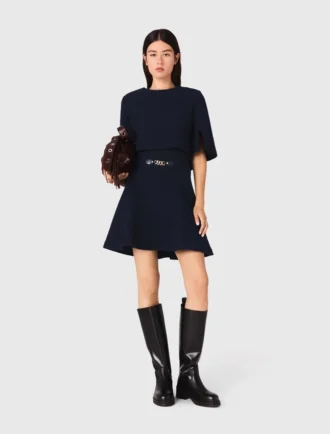 2-in-1 jurk met tweed-effect