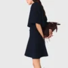 2-in-1 jurk met tweed-effect