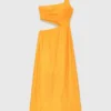Asymmetrische jurk van linnenmix
