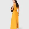Asymmetrische jurk van linnenmix