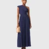 Asymmetrische maxi-jurk met plooien