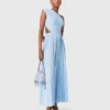 Asymmetrische maxi-jurk met plooien