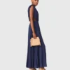 Asymmetrische maxi-jurk met plooien