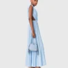 Asymmetrische maxi-jurk met plooien