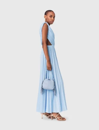Asymmetrische maxi-jurk met plooien