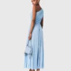 Asymmetrische maxi-jurk met plooien