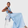 Asymmetrische maxi-jurk met plooien