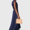 Asymmetrische maxi-jurk met plooien