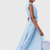 Asymmetrische maxi-jurk met plooien