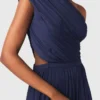 Asymmetrische maxi-jurk met plooien