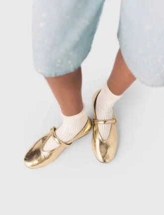 Ballerina’s van metallic leer