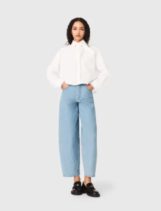 Ballonjeans met textuur