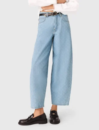 Ballonjeans met textuur