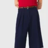 Bermudashort van linnenmix