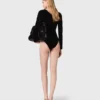 Bodysuit met fluweel en korsetdetails