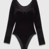 Bodysuit met fluweel en korsetdetails