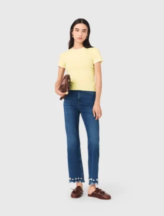 Bootcut-jeans met kralen