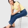 Bootcut-jeans met kralen