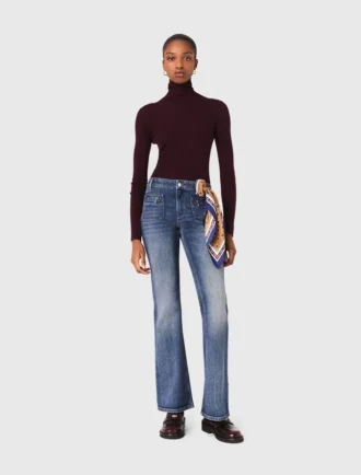 Bootcut-jeans met zakken met rits