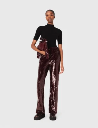 Broek met paillettenborduursel