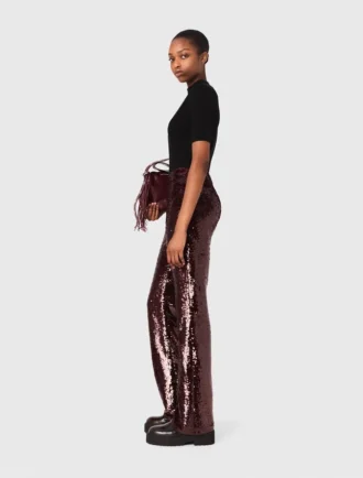 Broek met paillettenborduursel
