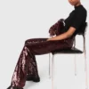 Broek met paillettenborduursel