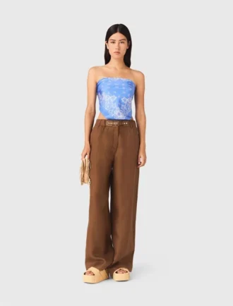 Broek van linnenmix