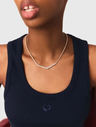 Cascade diamanté ketting