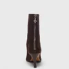 Chocoladebruine enkellaarsjes van suède met rits