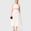 Crop top van taft met kraag met juwelen