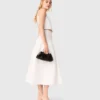 Crop top van taft met kraag met juwelen