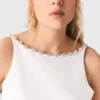 Crop top van taft met kraag met juwelen