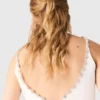 Crop top van taft met kraag met juwelen