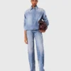 Denim overhemdjas