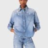 Denim overhemdjas