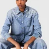 Denim overhemdjas