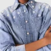 Denim overhemdjas