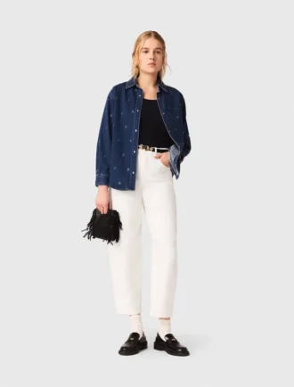 Denim shirt met strass