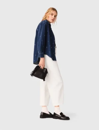Denim shirt met strass