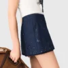 Denimskort met geborduurd gelaagd effect