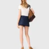 Denimskort met geborduurd gelaagd effect