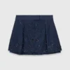 Denimskort met geborduurd gelaagd effect