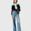 Flared jeans met ketting