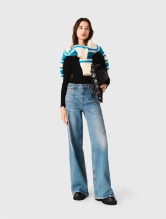 Flared jeans met ketting