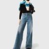 Flared jeans met ketting