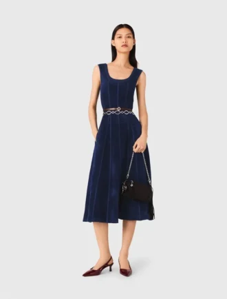 Fluwelen midi-jurk