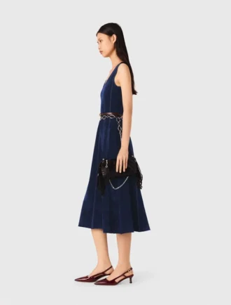 Fluwelen midi-jurk