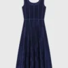 Fluwelen midi-jurk