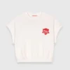Geborduurd fleece cropped sweatshirt